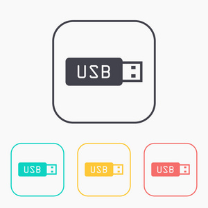 usb 棒颜色图标集