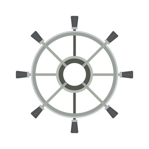 游艇车轮矢量插图。