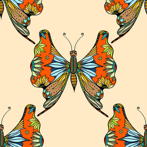 Zentangle 程式化的蝴蝶