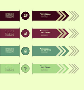 矢量图模板。设计演示文稿 图形和图表的经营理念。4 选项 零件 步骤或过程。Eps10