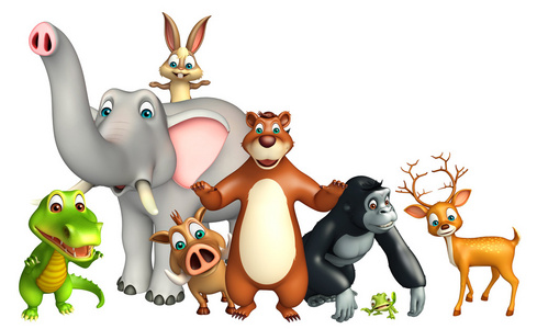 是有趣的动物卡通集合与空白板农场动物集合动物的集合: 猫农