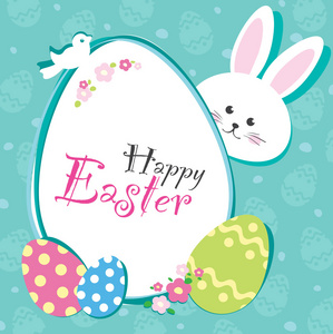 复活节背景与兔和鸡蛋