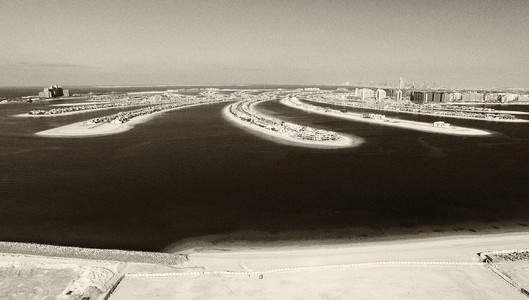 迪拜，从空中朱美拉棕榈岛