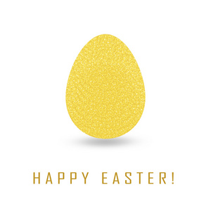 与天复活节贺卡。闪闪发光的金色的蛋，