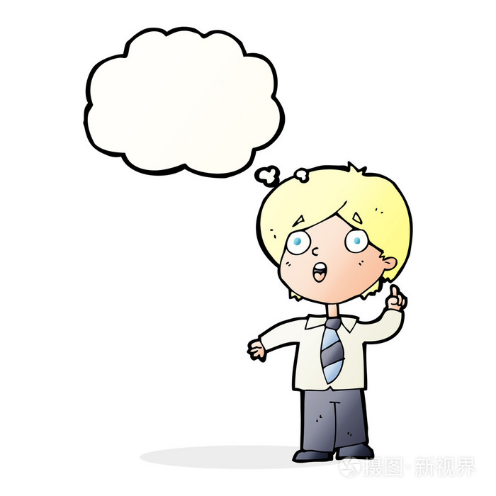 卡通男生答疑与思想泡泡