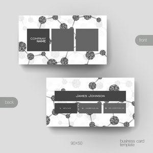 与 Dna 分子背景名片矢量模板
