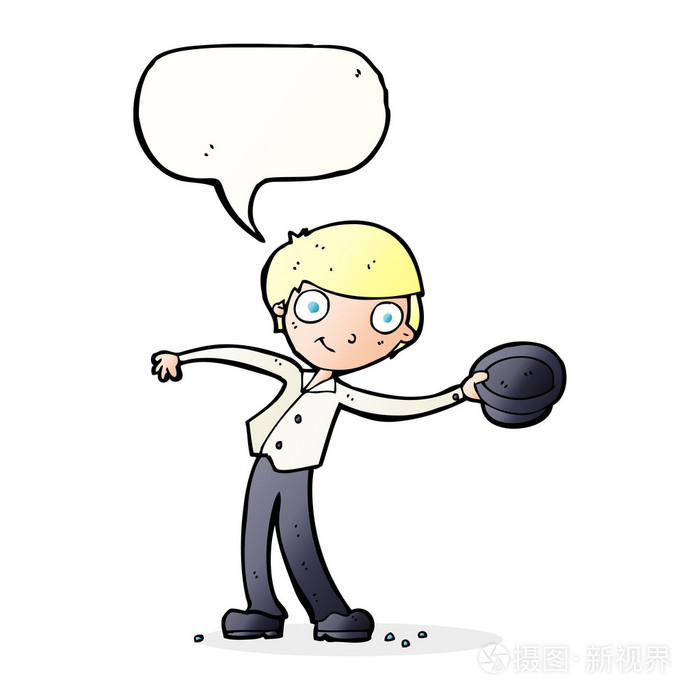 卡通漫画的人小费与气泡的帽子