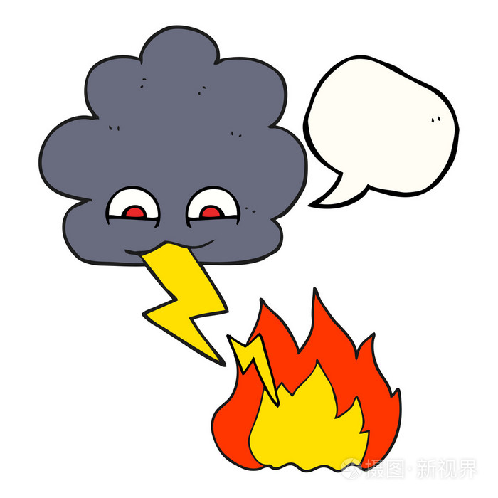 演讲泡沫卡通雷击