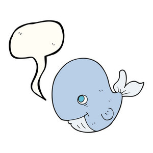 演讲泡沫卡通快乐鲸鱼