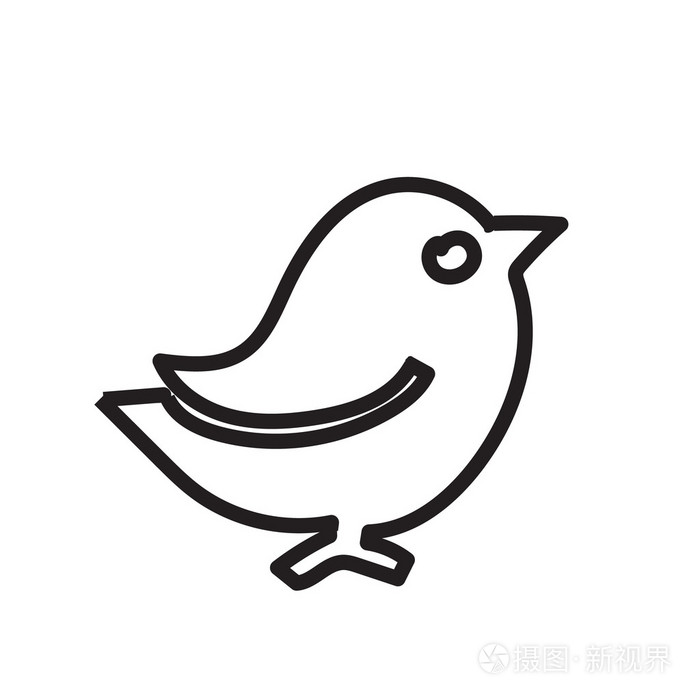 黑色轮廓鸟. 一只鸟的简单例子