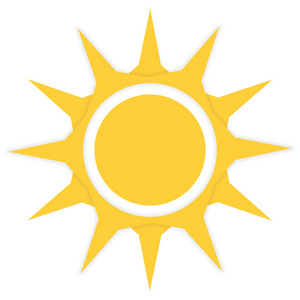 橘黄色的太阳图标矢量图