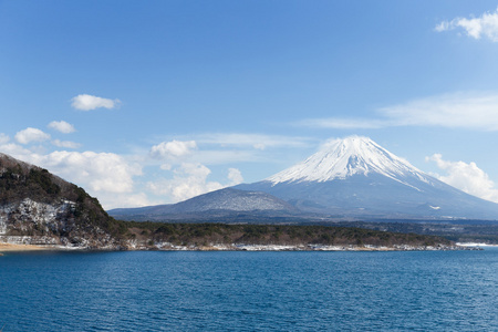 湖本栖湖与山富士