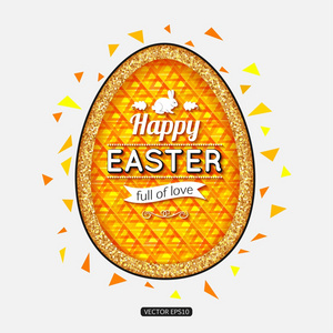 快乐的复活节背景。 复活节彩蛋。 复活节海报模板。 VEC