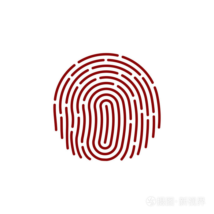 平的 指纹图标