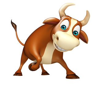 可爱的公牛滑稽的卡通人物照片