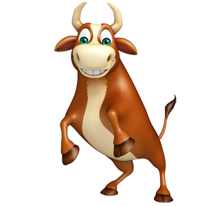 可爱的公牛滑稽的卡通人物照片