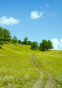 夏天的风景。农村公路