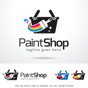 油漆店 Logo 模板设计矢量