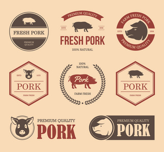 多彩的猪肉标签