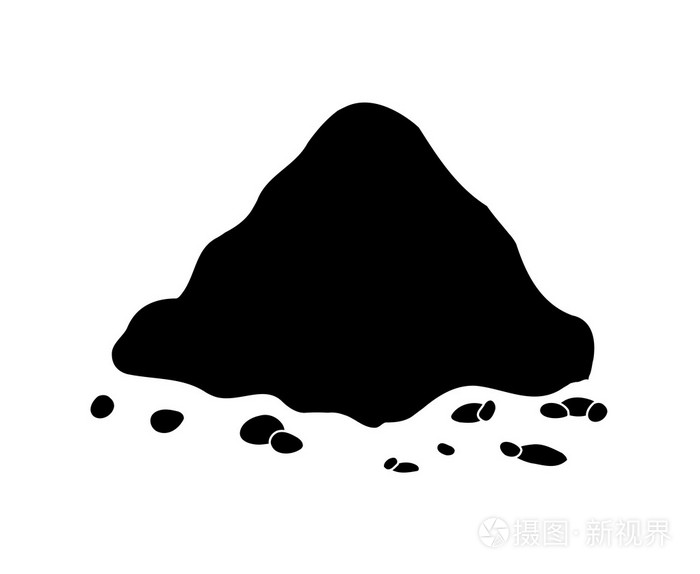 土堆土壤矢量剪影图i的ipile