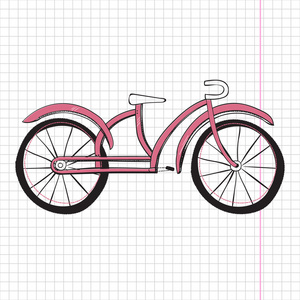 涂鸦自行车，优秀的矢量图，Eps 10