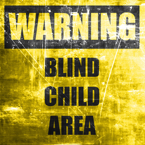 盲孩子区标志图片