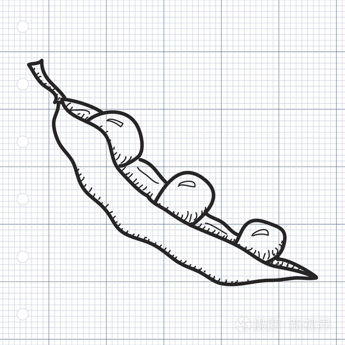 简便的豌豆荚的涂鸦插画-正版商用图片1mntio-摄图新视界