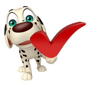 狗卡通特征与正确的标志照片