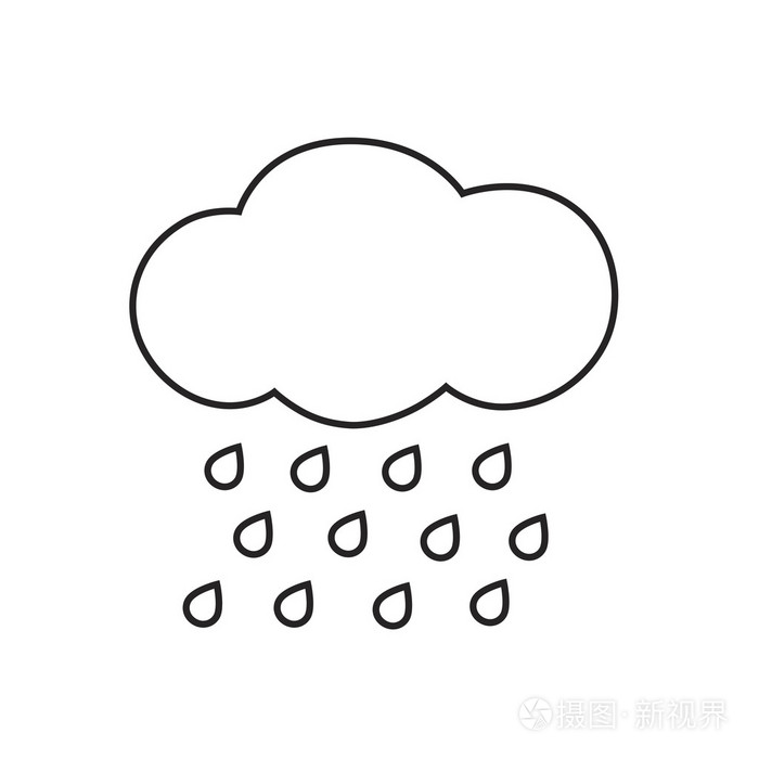 画下雨天的图片简笔画图片