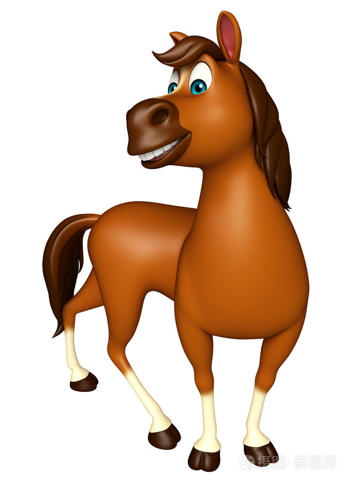 滑稽的马的卡通人物