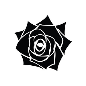 玫瑰的黑色剪影图片-玫瑰的黑色剪影素材-玫瑰的黑色剪影插画-摄图新