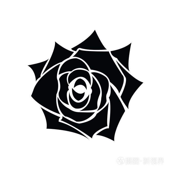 玫瑰的黑色剪影