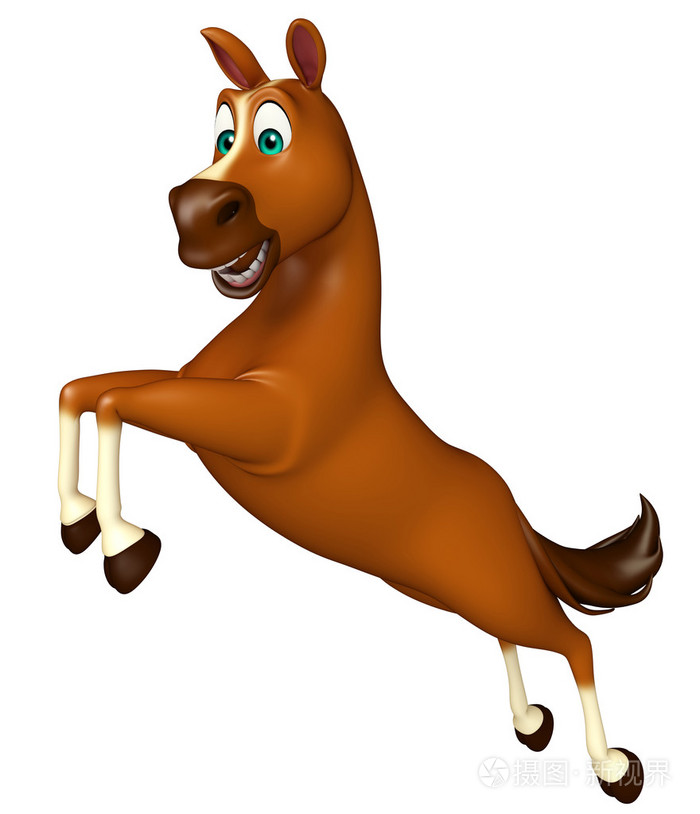 跳跃的马的卡通人物