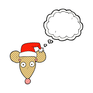 想在圣诞帽子泡沫卡通鼠标