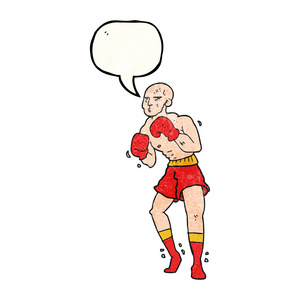讲话泡泡质感的卡通拳击手图片