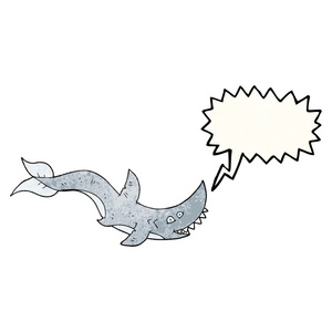 讲话泡泡质感的卡通鲨鱼图片