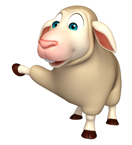 指向羊卡通人物照片