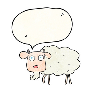 讲话泡泡质感的卡通山羊