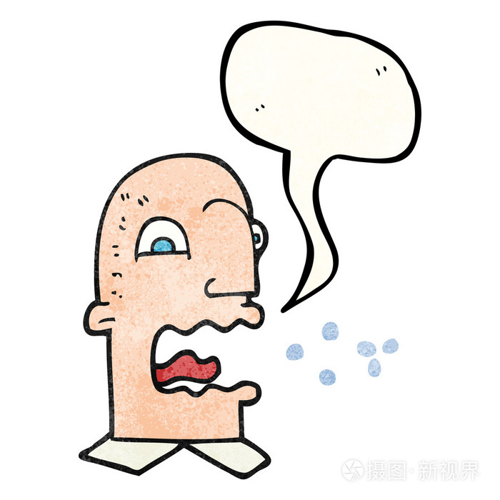 讲话泡泡质感的卡通打嗝的人插画-正版商用图片1mo7iz-摄图新视界
