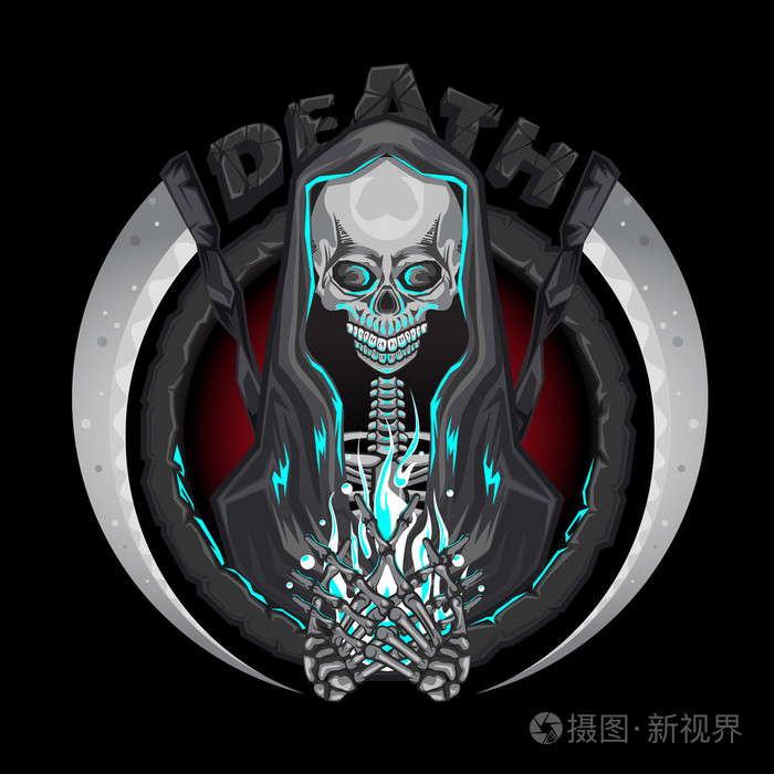 死亡黑袍与持有人的灵魂的大镰刀的死神