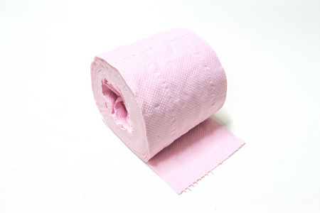 卷的粉红色厕纸