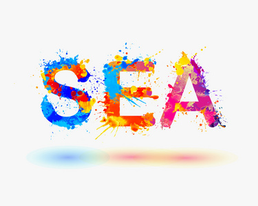 海.泼漆字照片