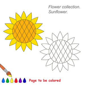 在矢量卡通是彩色的向日葵