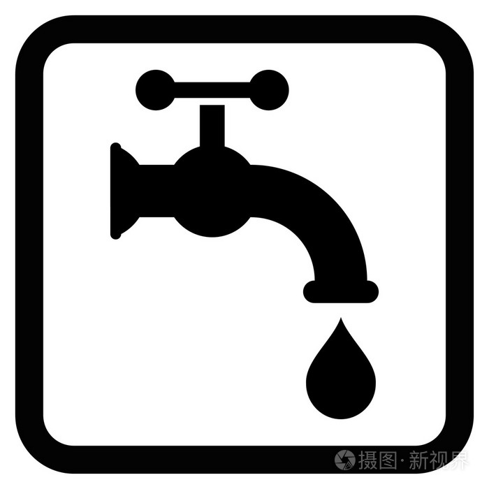 符号水水龙头平面矢量图标水暖平面矢量图标水水龙头平面矢量图标水水