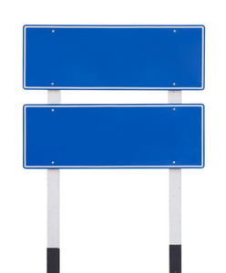 两个蓝色的空交通标志