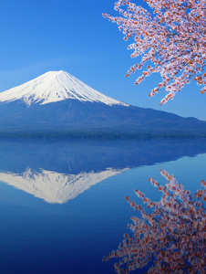 用水反射，富士山查看从湖河口湖