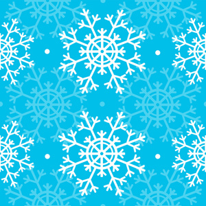 无缝蓝色圣诞图案与雪花。 冬季