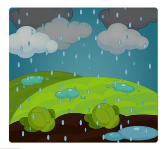 卡通场景与天气-雨季-暴风雨照片
