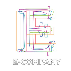 矢量标志线性字母 E