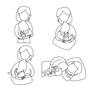 宝宝吃奶简笔画图片